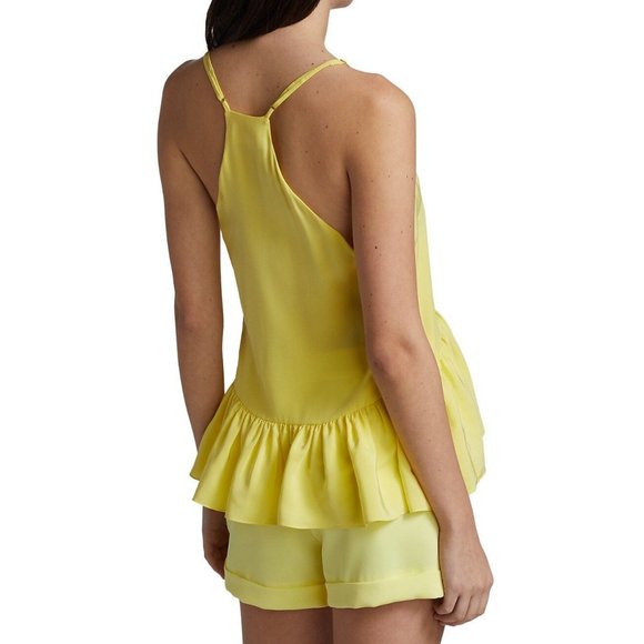 Cinq a Sept NWT Yellow Janet Top Racerback Ruffle Large - Picture 3 of 8